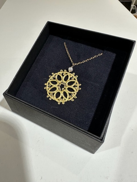 ネックレス 金箔 ルーS 淡水真珠つき