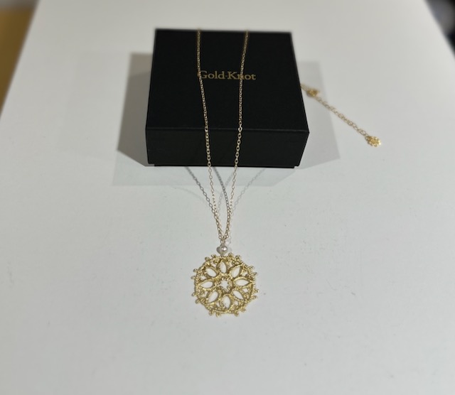 ネックレス 金箔 ルーS 淡水真珠つき