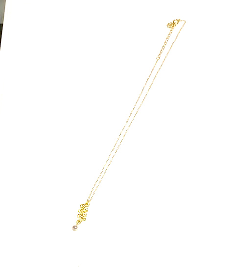 金箔｜レインドロップ（淡水パール）ネックレス