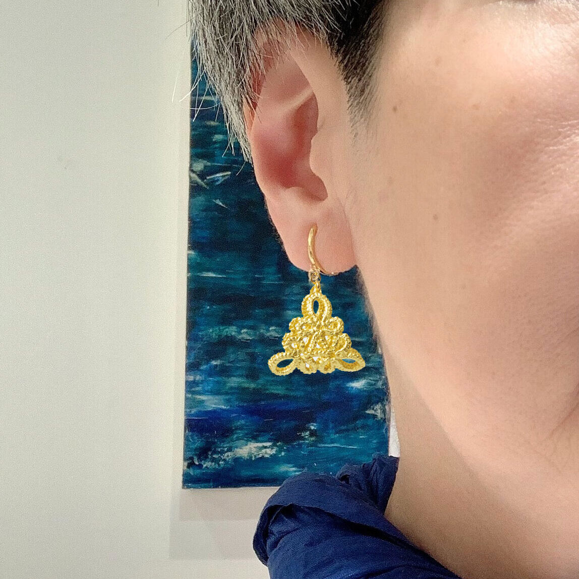 金箔｜イヤリング　フラジオレットつつみ